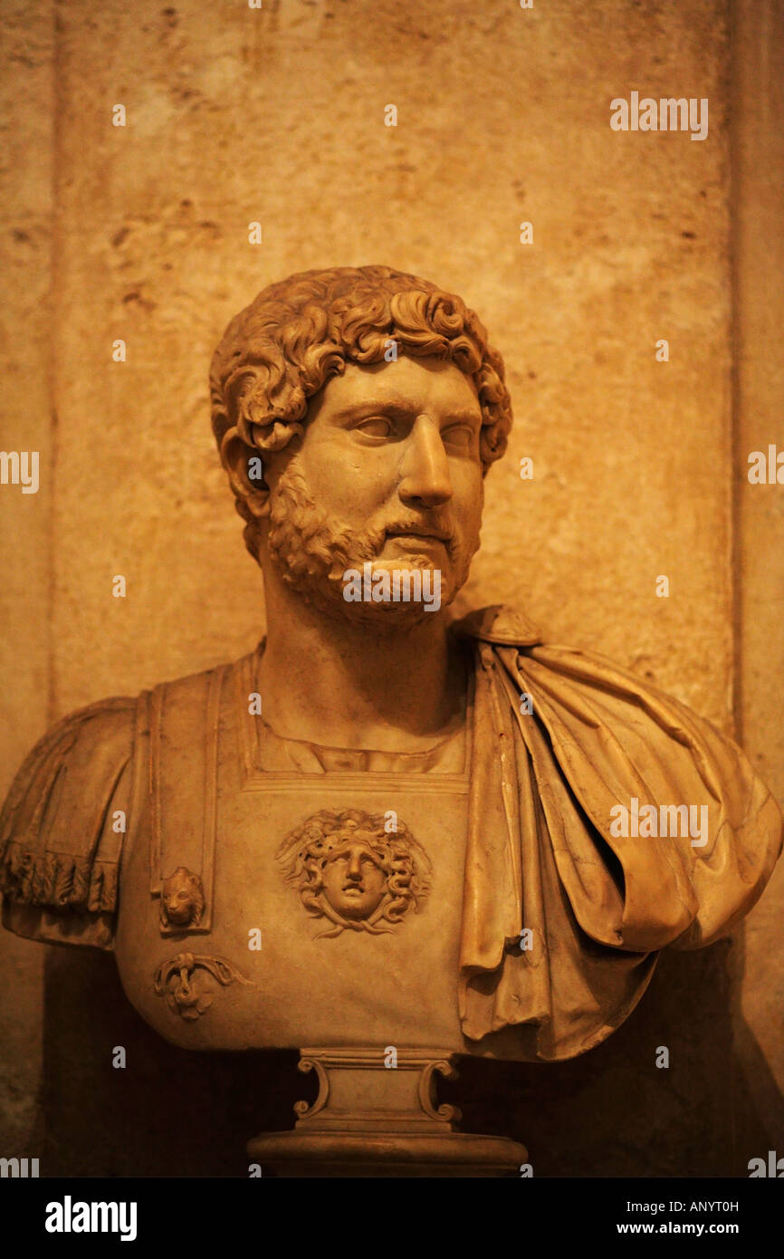Busto di Adriano, Musei Capitolini, Musei Capitolini di Roma, Italia Foto Stock
