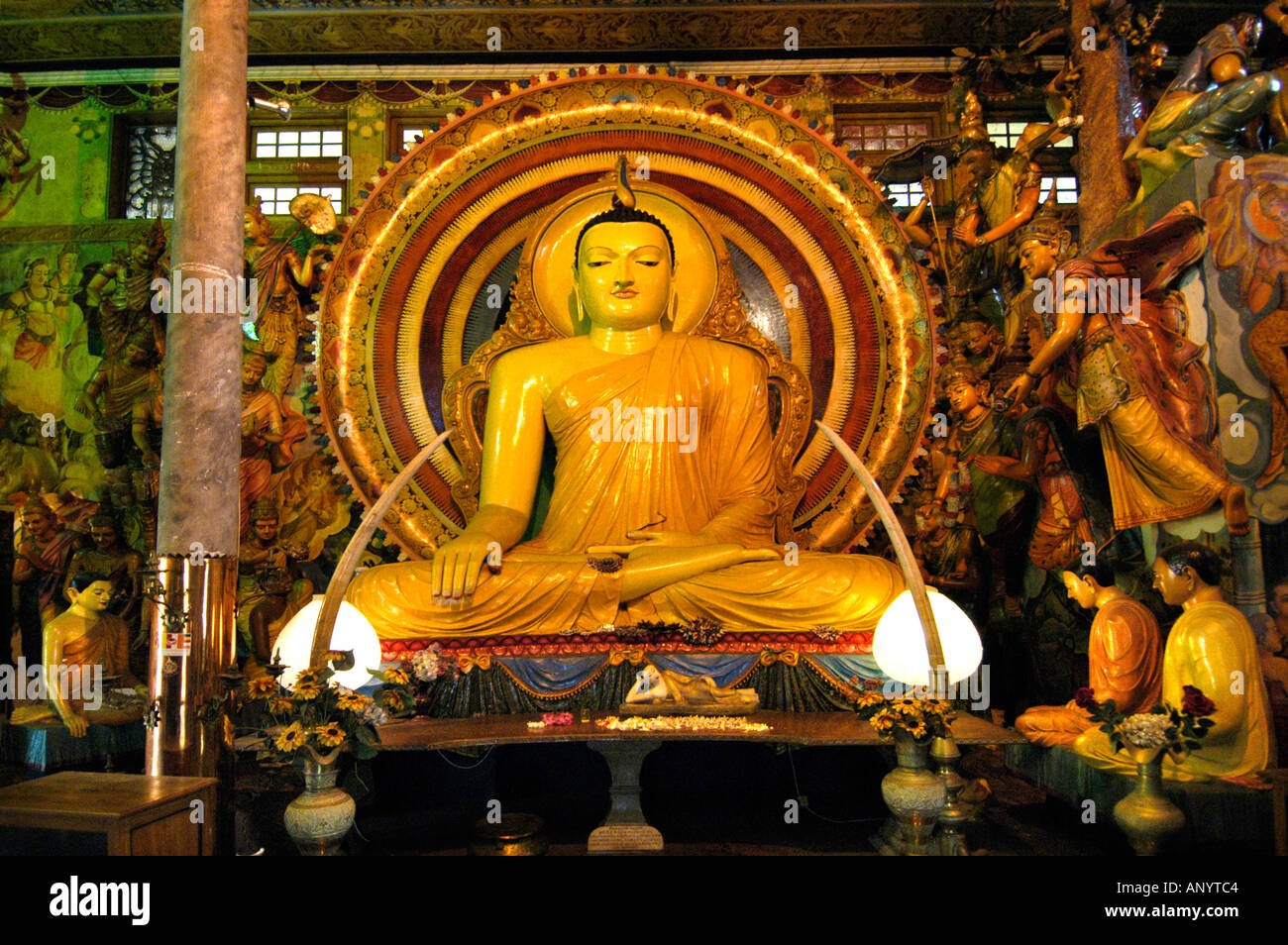 Ceylon Sri Lanka isola asiatici orientali Asiatici Orient Colombo Ceylon Sri Lanka isola il Buddismo Budda tempio Gangaramaya Foto Stock