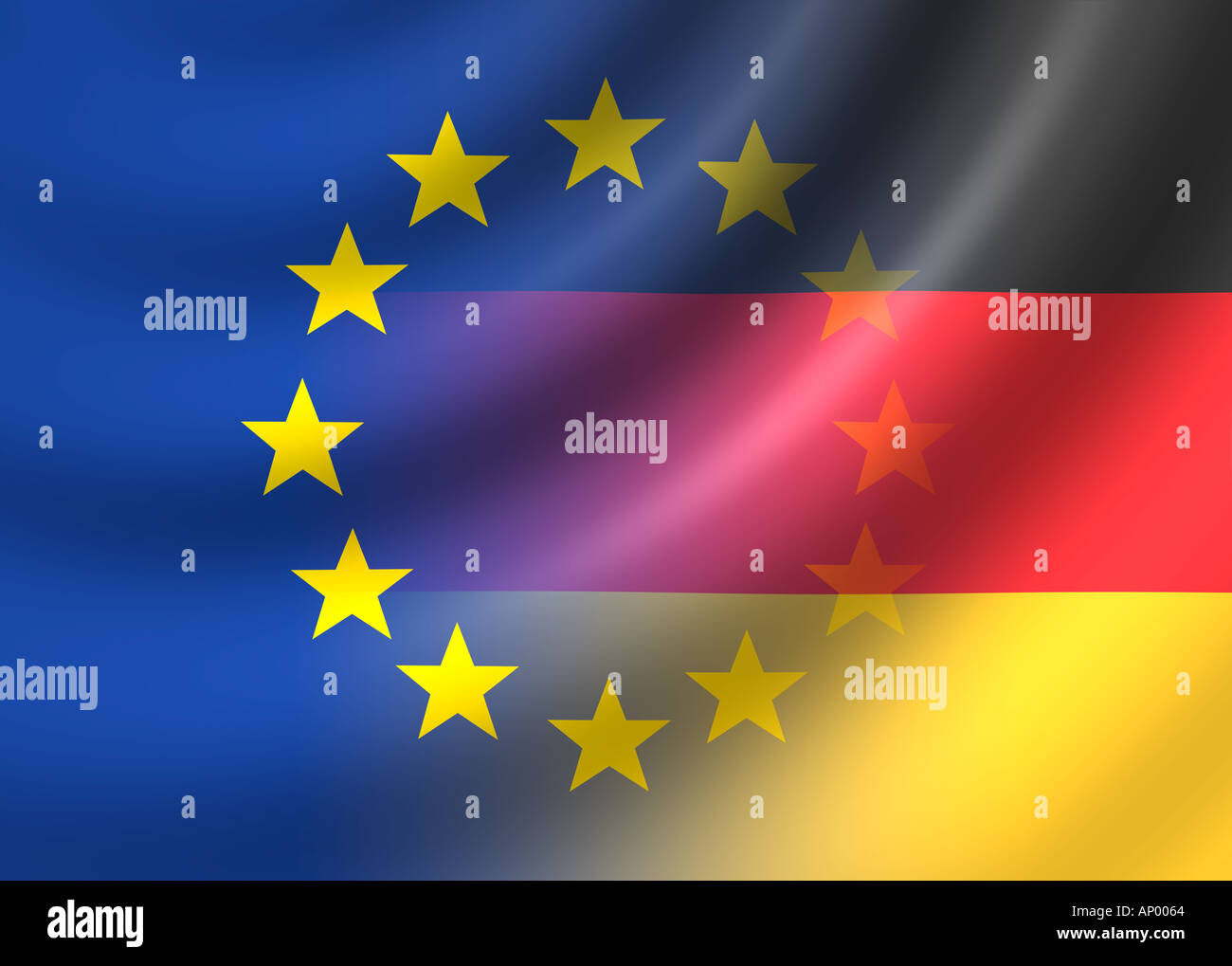 Bandiera della Germania e UE Foto Stock