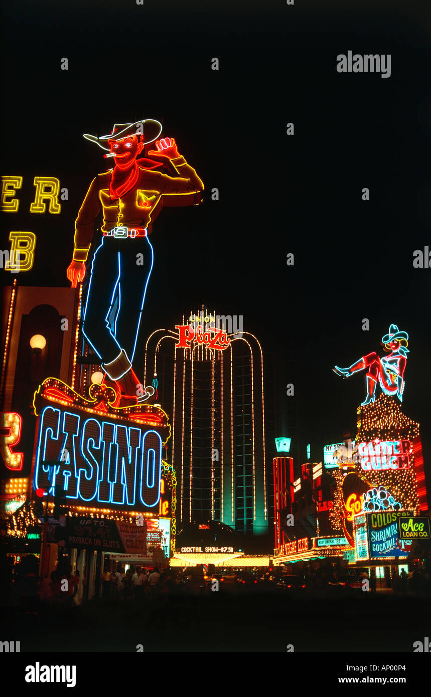 Alberghi e casinò di notte città di las vegas Stato di Nevada usa solo uso editoriale Foto Stock