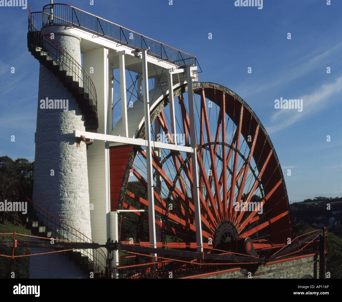 Inghilterra Isola di Man Laxey Waterwheel Foto Stock