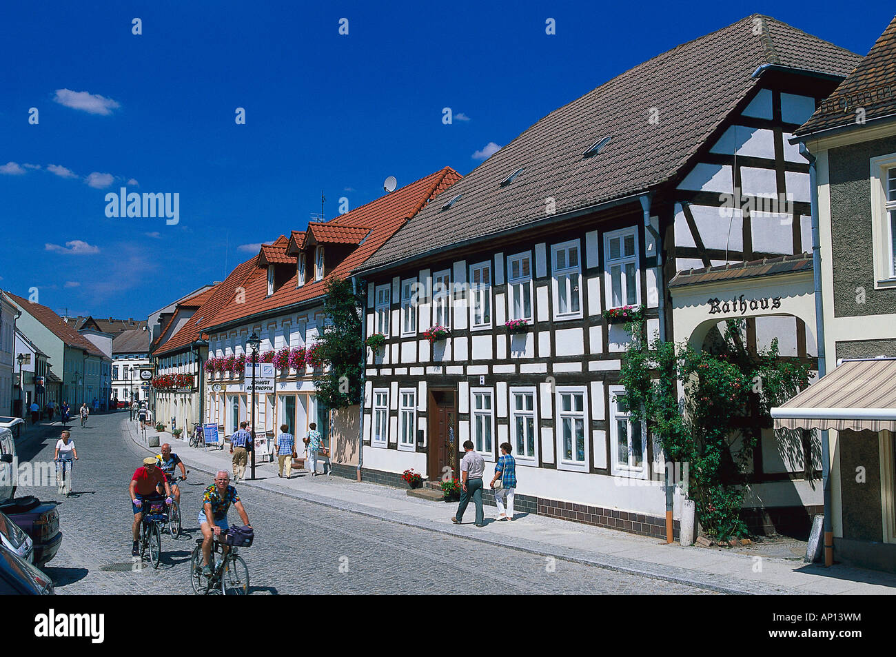 Il Rathaus Luebbenau, Municipio di Luebbenau, Oberspreewald, Brandenburg Foto Stock