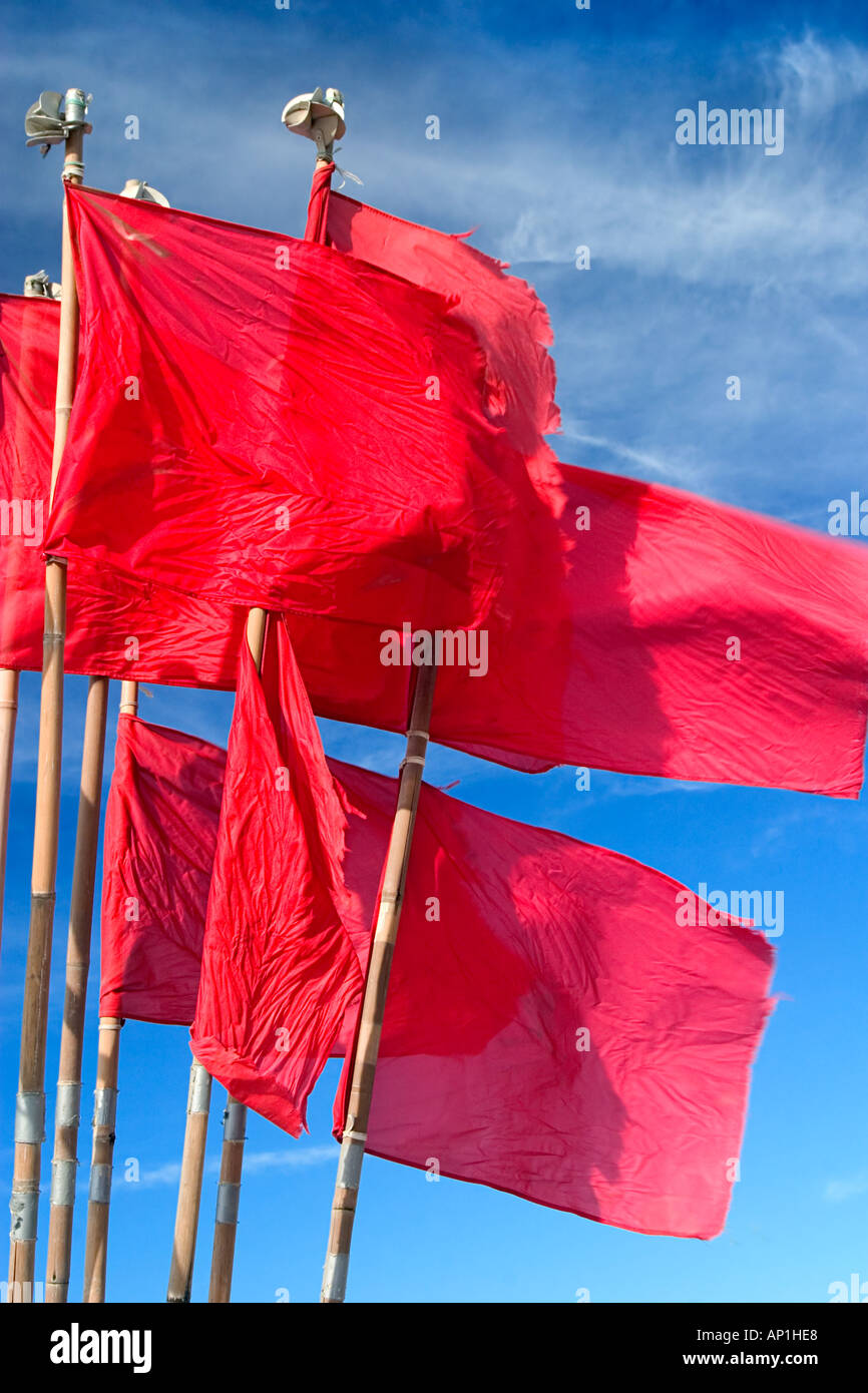 Posizione del filato flags per coast barche da pesca Danimarca Foto Stock
