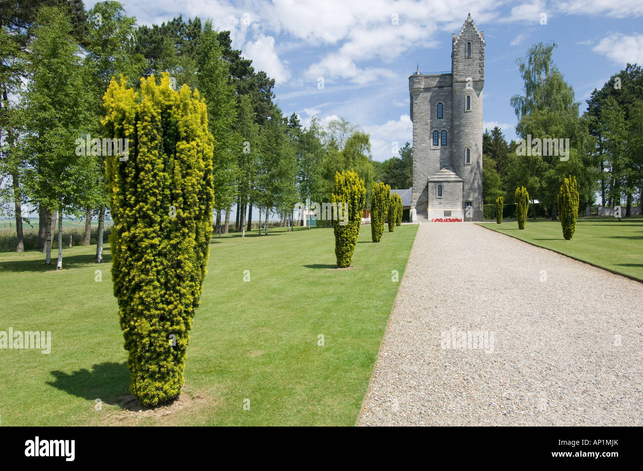 Ulster tower WW1 memorial a Thiepval sulla Somme, Francia Foto Stock