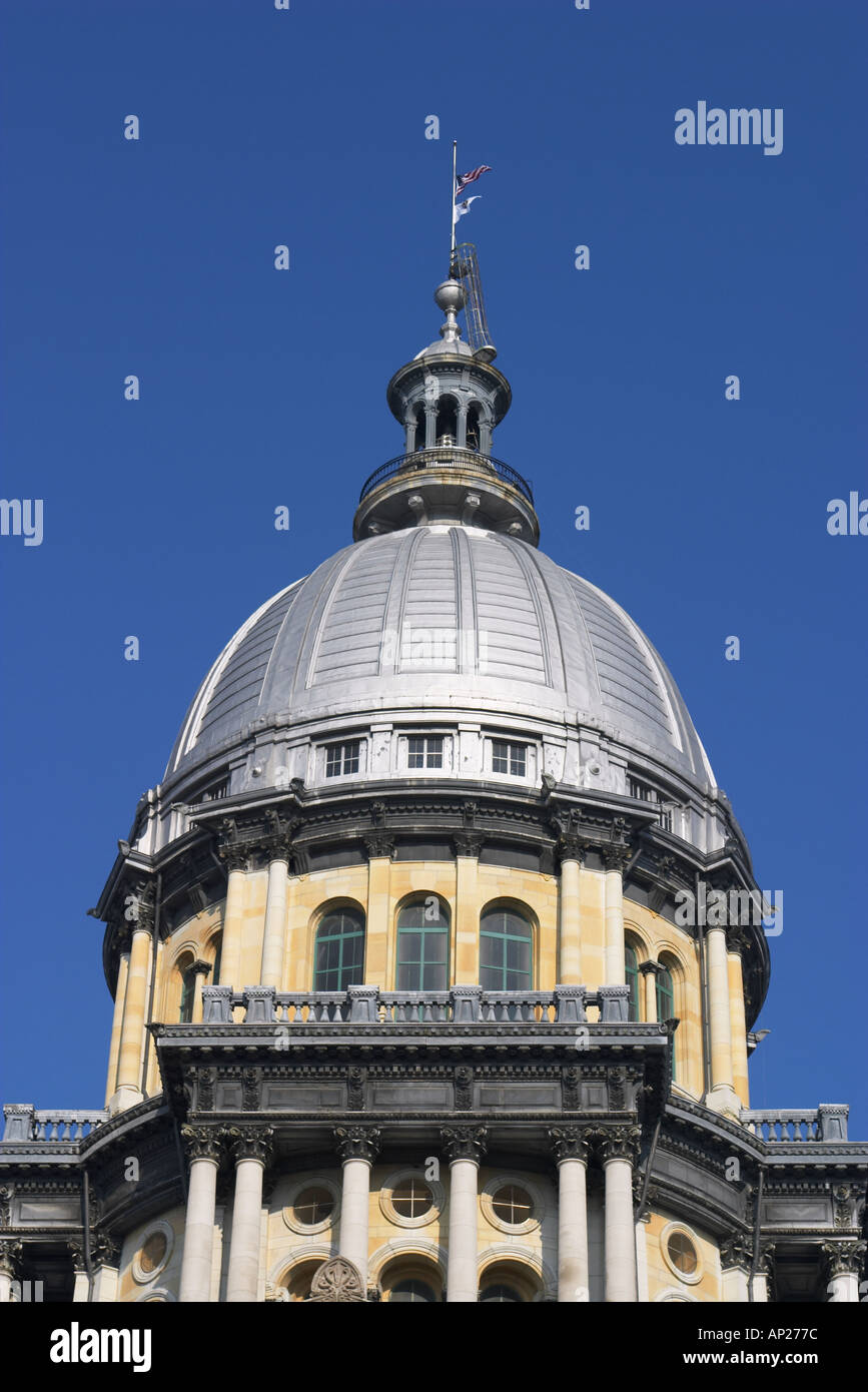 ILLINOIS Springfield State Capitol Building esterno dome color argento Foto Stock