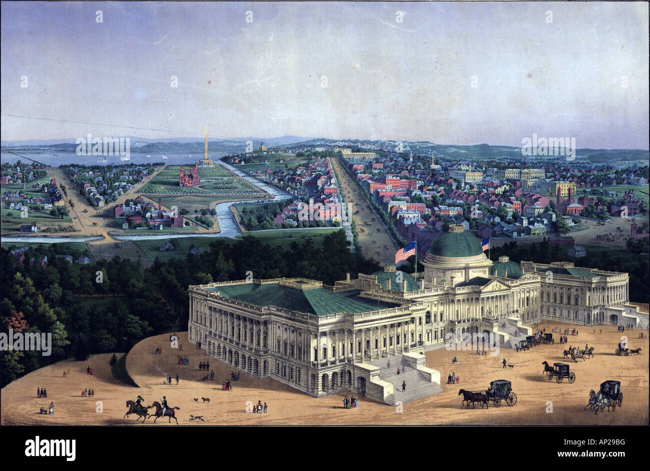 Vista di Washington 1852 Foto Stock