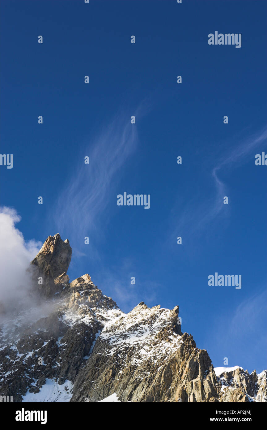 Dent de Geant 4013 m, filmati per Messners Alpi, Mont Blanc, Francia, Italia Foto Stock