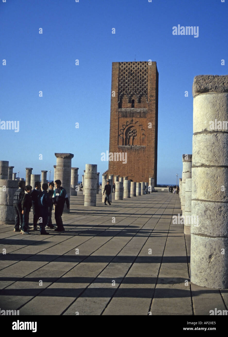 Mausoleo di Mohammed V e la Moschea Hassan Rabat Marocco Foto Stock