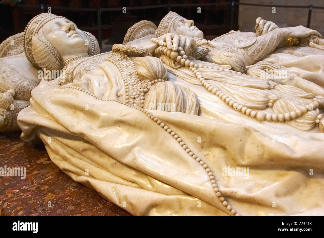Cappella, Capilla del Condestable, tomba di Pedro Fernandez de Velasco e la moglie nella cattedrale, Catedral Santa María, Burgos, Castill Foto Stock