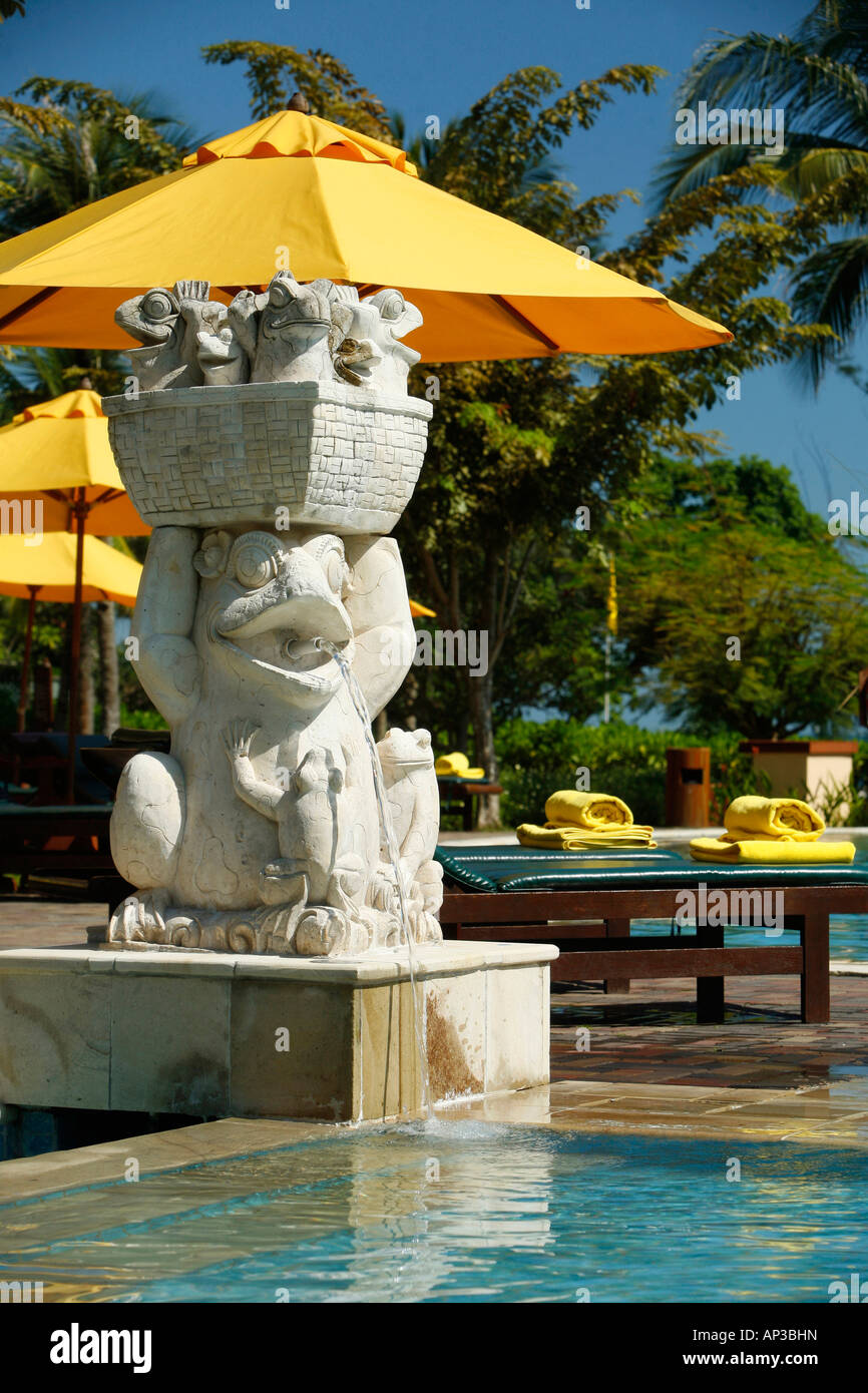 La zona della piscina, l'Angsana Resort, Bintan Island, Indonesia Foto Stock