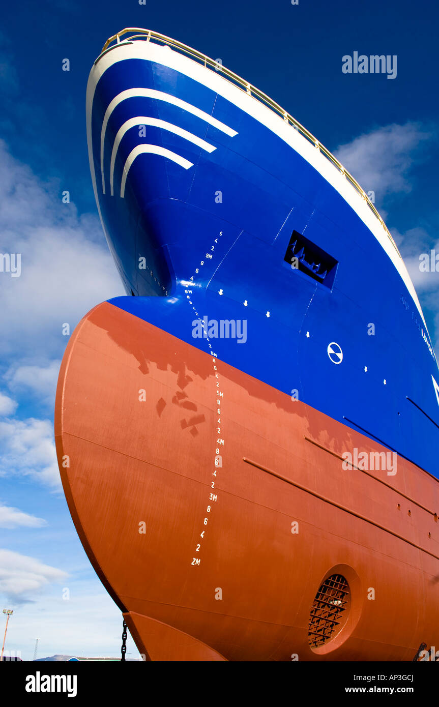 Prua di una nave Reykjavik Foto Stock
