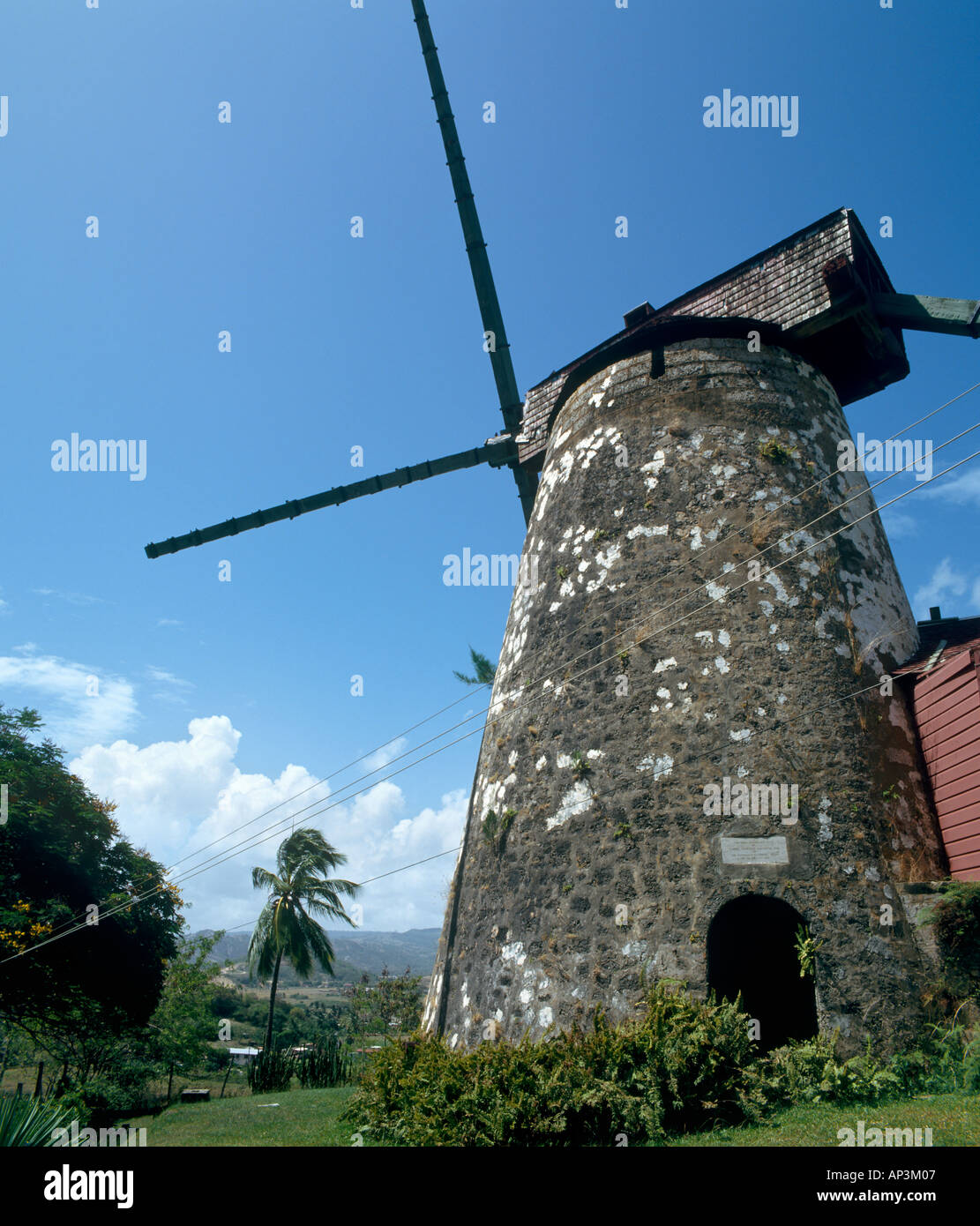 Morgan Lewis mulino per lo zucchero nel 1993 prima del suo restauro, St Andrew's Parish, Barbados, West Indies, dei Caraibi Foto Stock