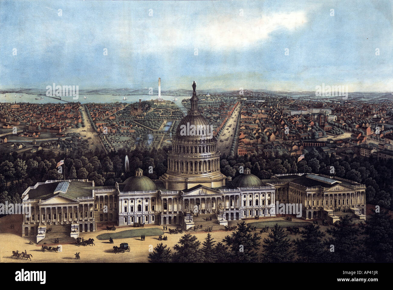 Vista di Washington 1871 Foto Stock
