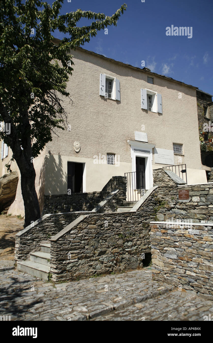 Luogo di nascita e il museo di Pascal Paoli, Maison Natale de Pascal Paoli, Morosaglia, Corsica, Francia Foto Stock