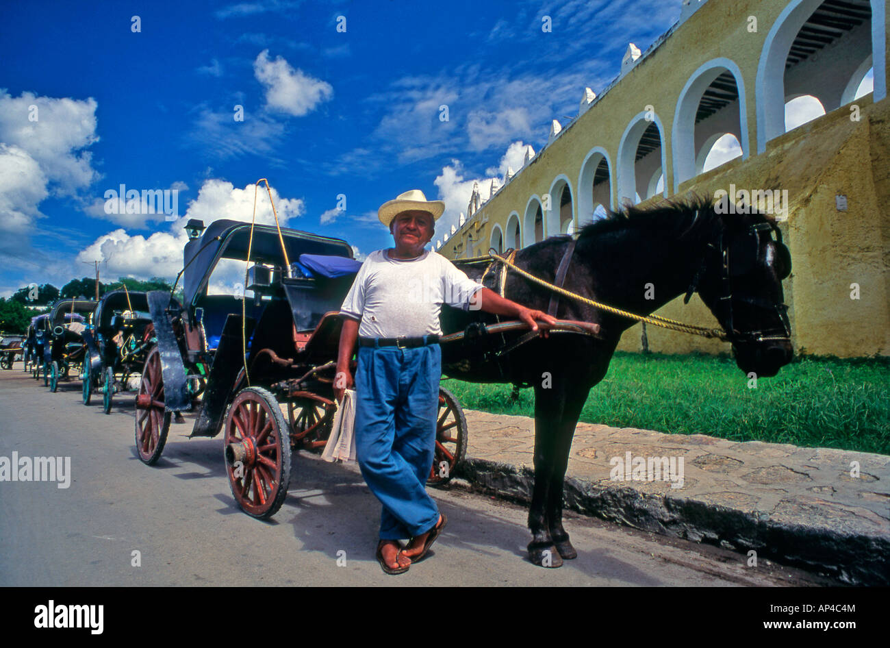 Messico Izamal Carrier di cavallo Foto Stock