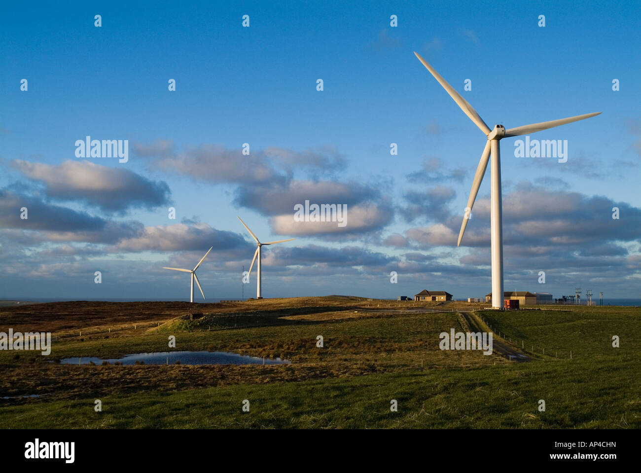 Dh Burgar Hill Orkney elettricità per centrali eoliche aziende britanniche Nordex N80 3Mwatt turbina scozia uk wind farm Foto Stock