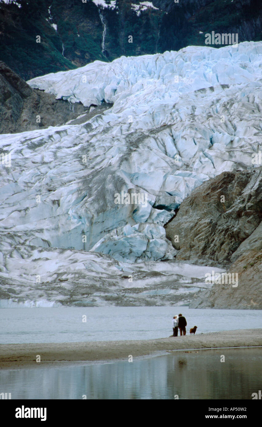 Nord America, Stati Uniti, Alaska, Tongass National Forest, Juneau. Mendenhall Glacier. Foto Stock