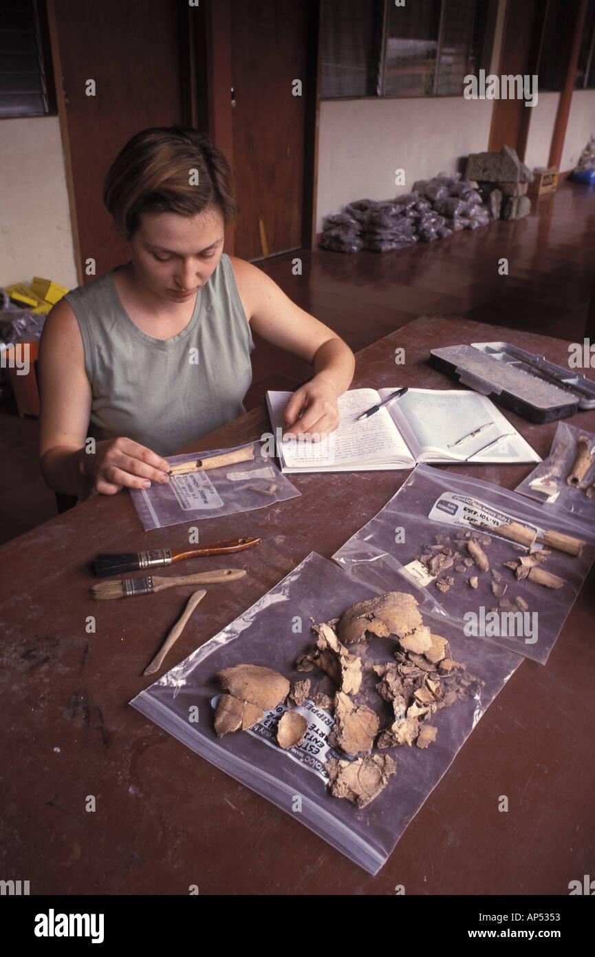Honduras Copan Centro Nacional de inchiesta Arqueologica Jennifer Piehl Tulane University di New Orleans Foto Stock