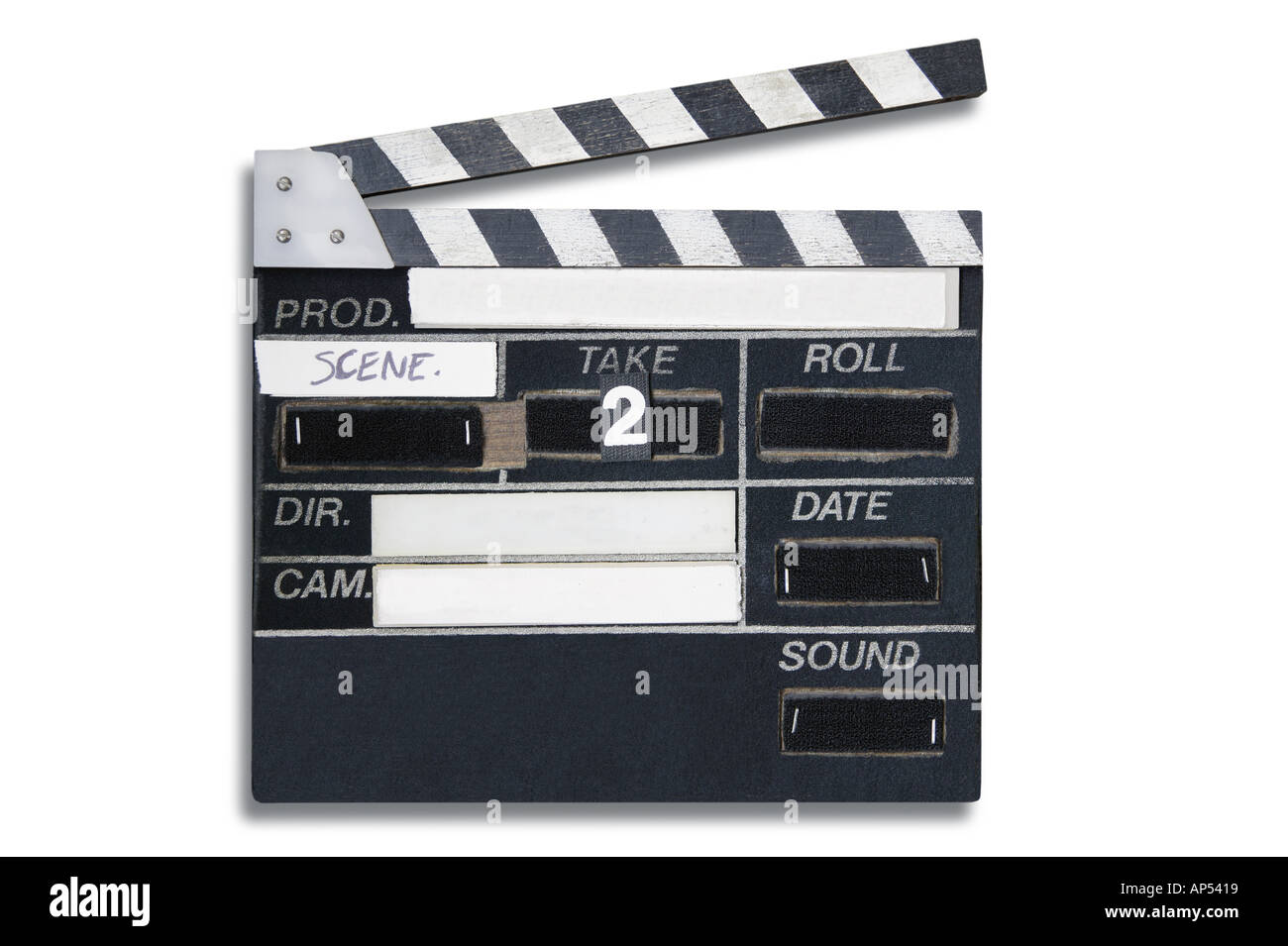 Prendere 2 clap board Foto Stock