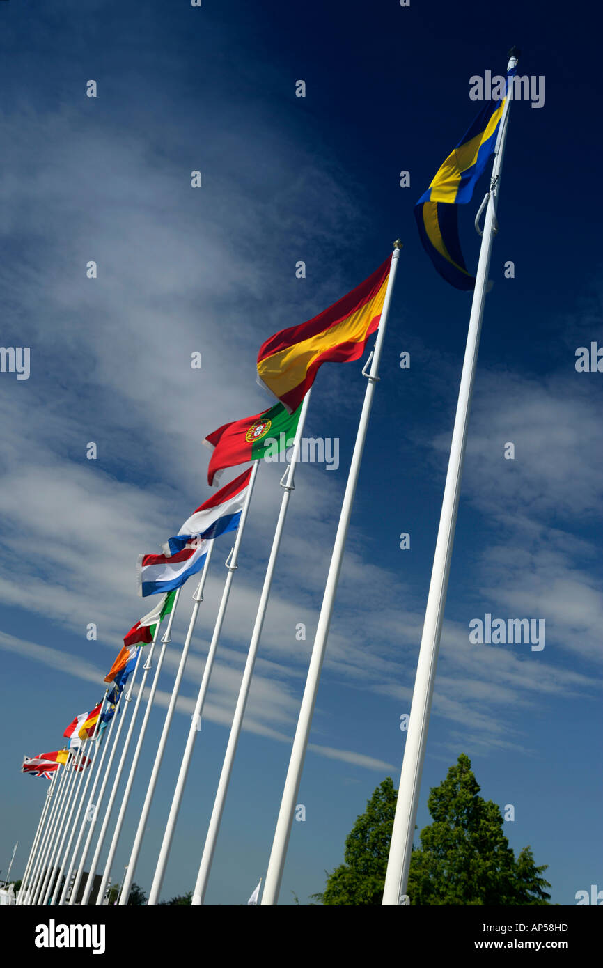 Unione bandiere nazionali battenti Royal Norfolk Visualizza REGNO UNITO Foto Stock
