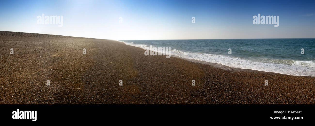 Vista panoramica della spiaggia di Cley Costa North Norfolk REGNO UNITO Foto Stock