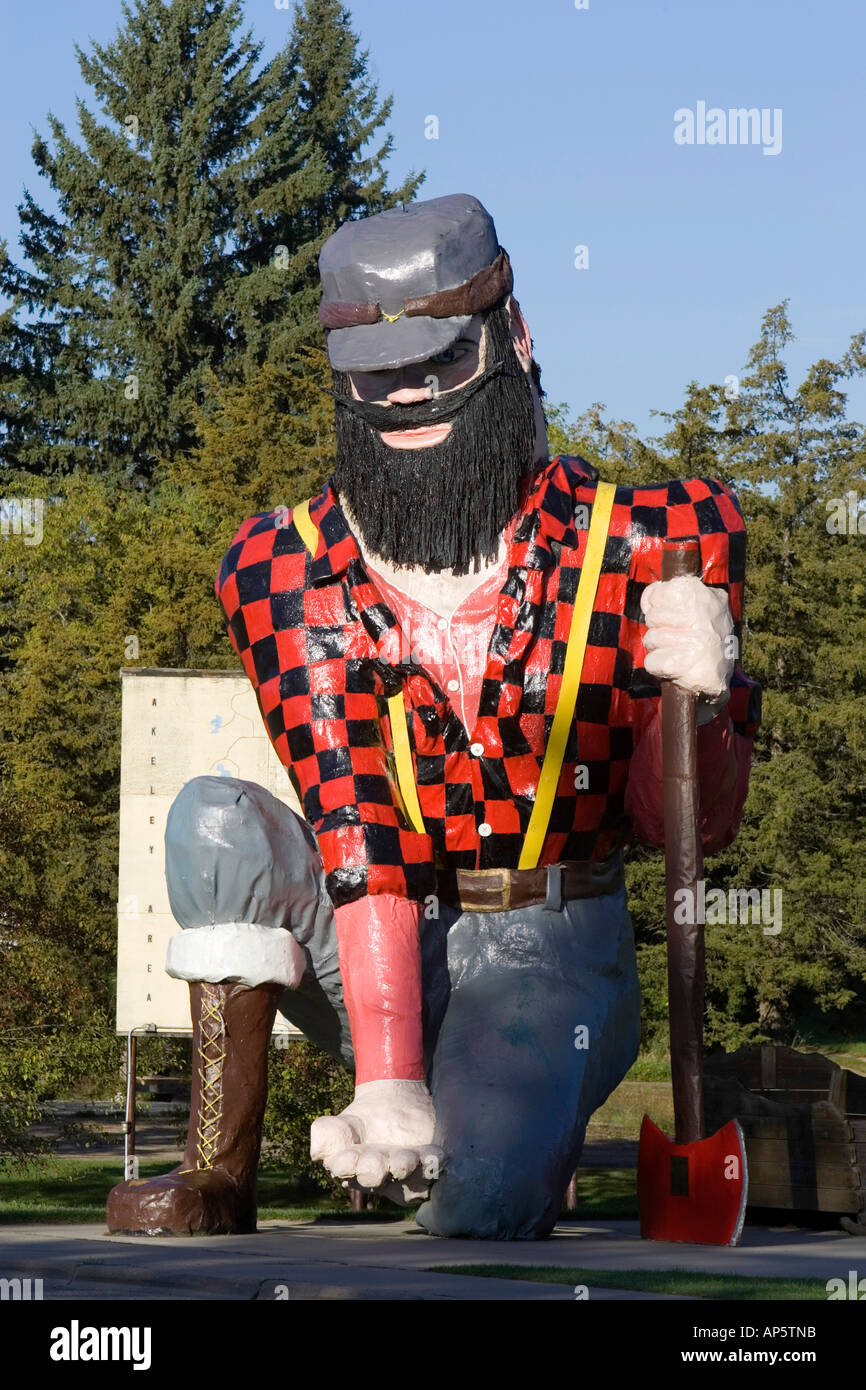 Paul Bunyon Statua in Akeley, Minnesota Foto Stock