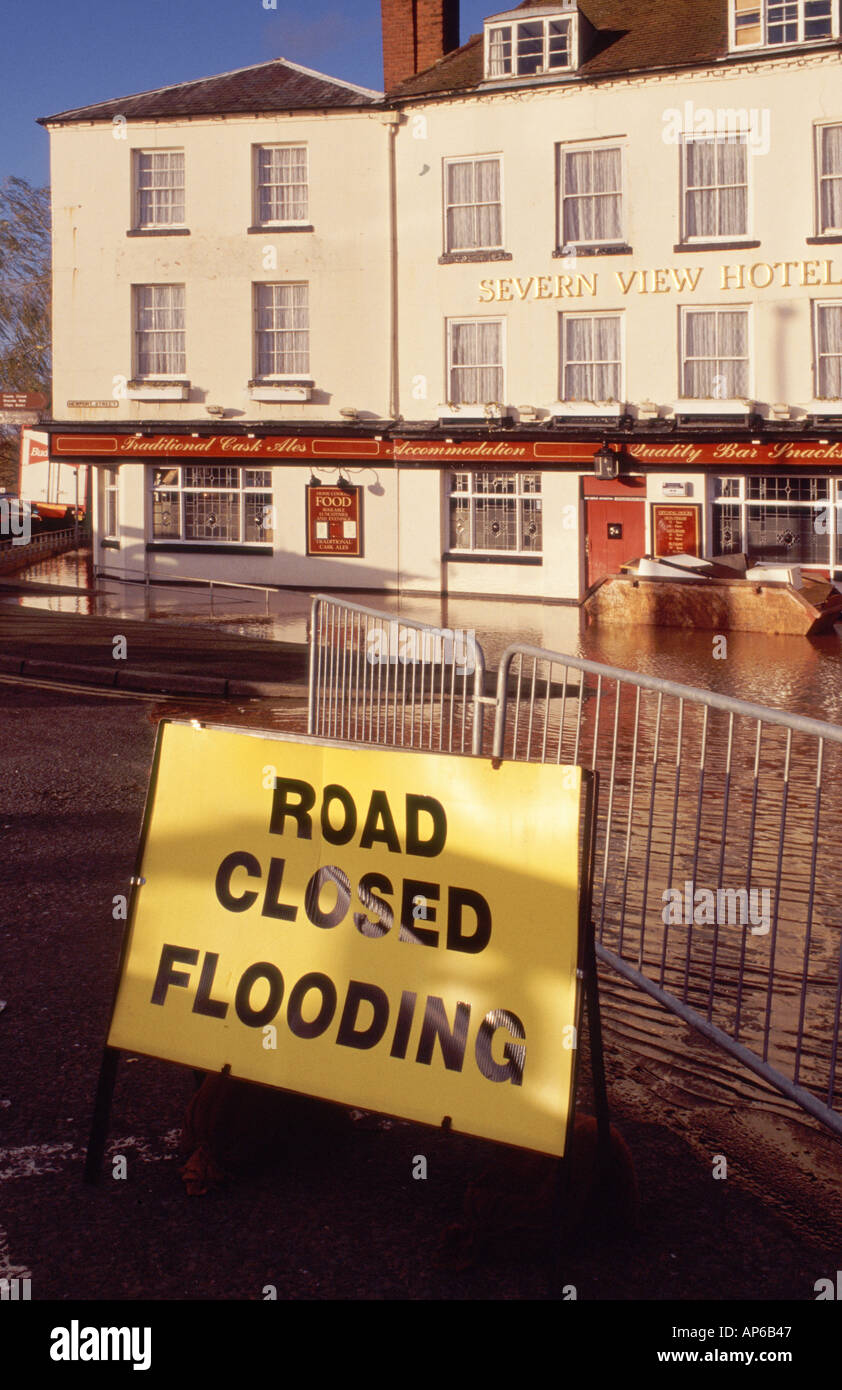 Inondazioni in WORCESTER Worcestershire Inghilterra REGNO UNITO Foto Stock