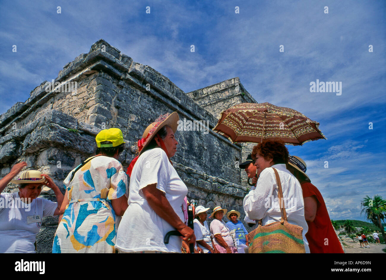 Gruppo turistico a Tulum Messico Foto Stock