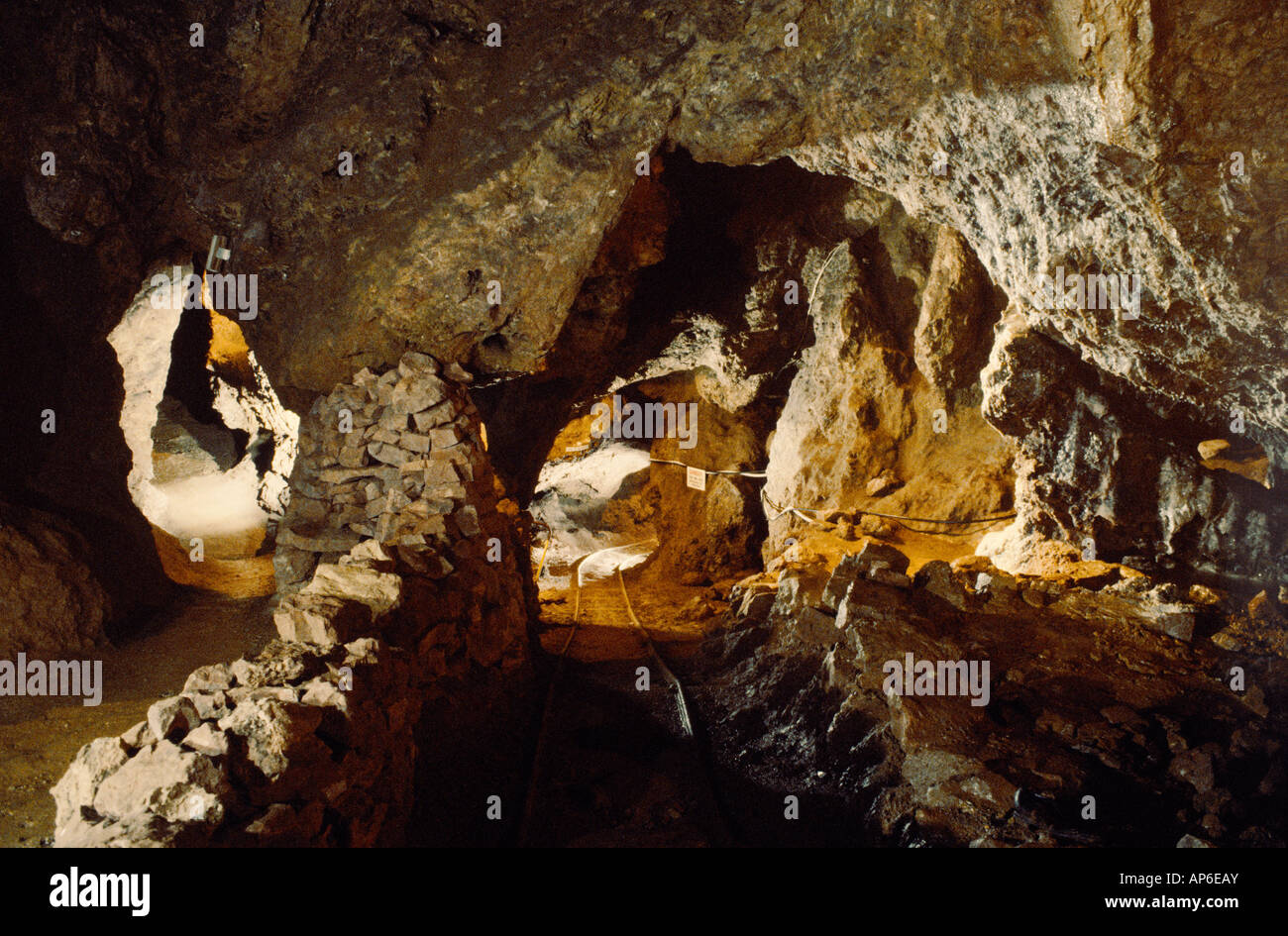 Clearwell Caves nella Foresta di Dean Foto Stock