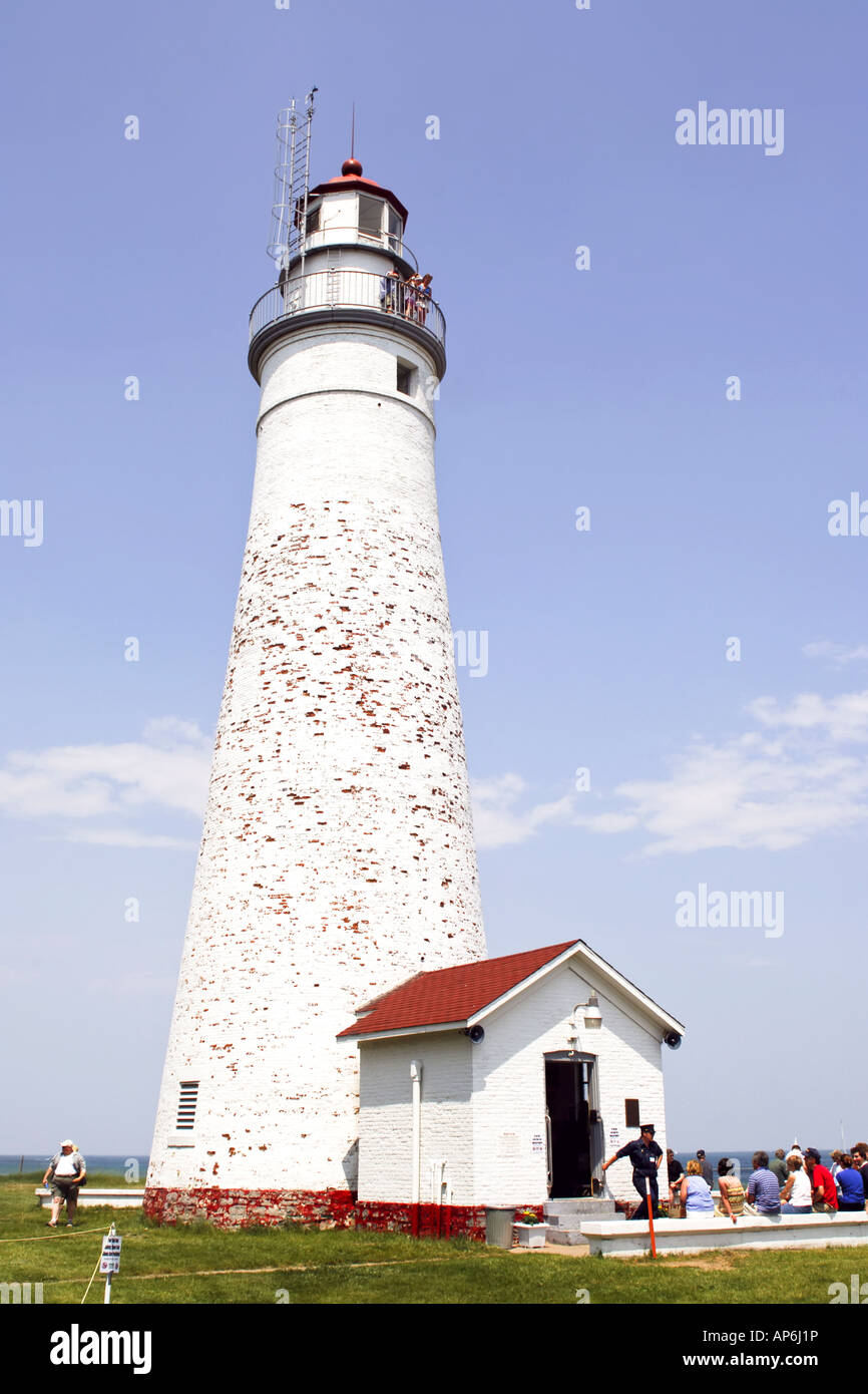 Il dipinto di bianco di Fort Gratiot Lighthouse Michigan MI Foto Stock