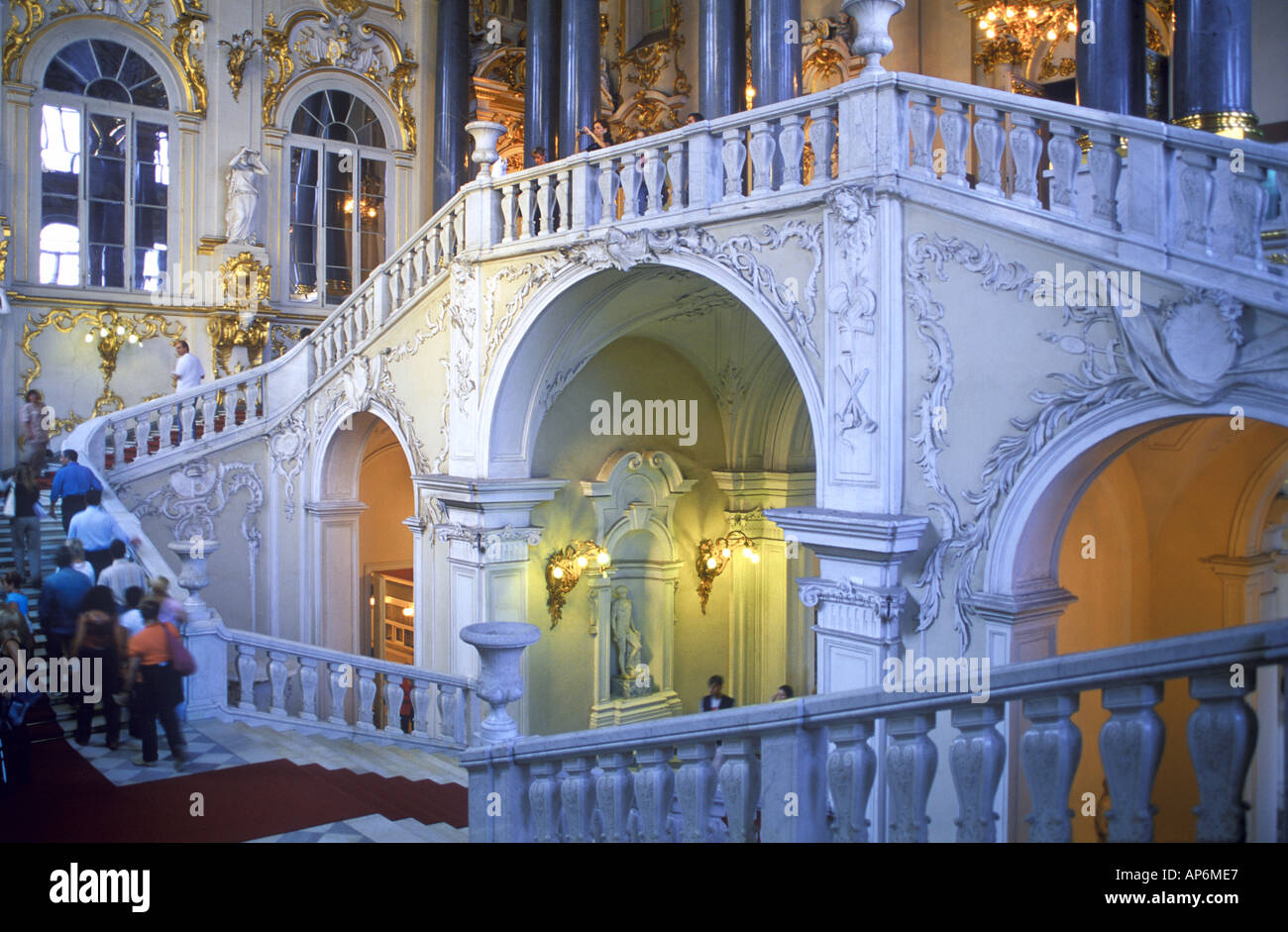 Museo Hermitage le scale principali San Pietroburgo Russia Foto Stock