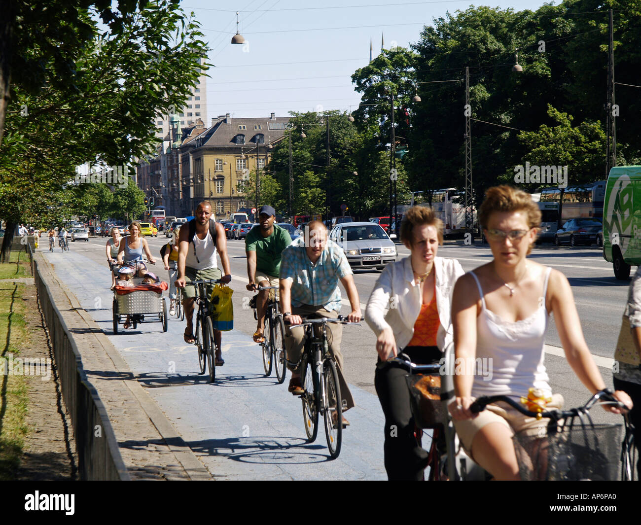 Copenaghen, ciclista Foto Stock