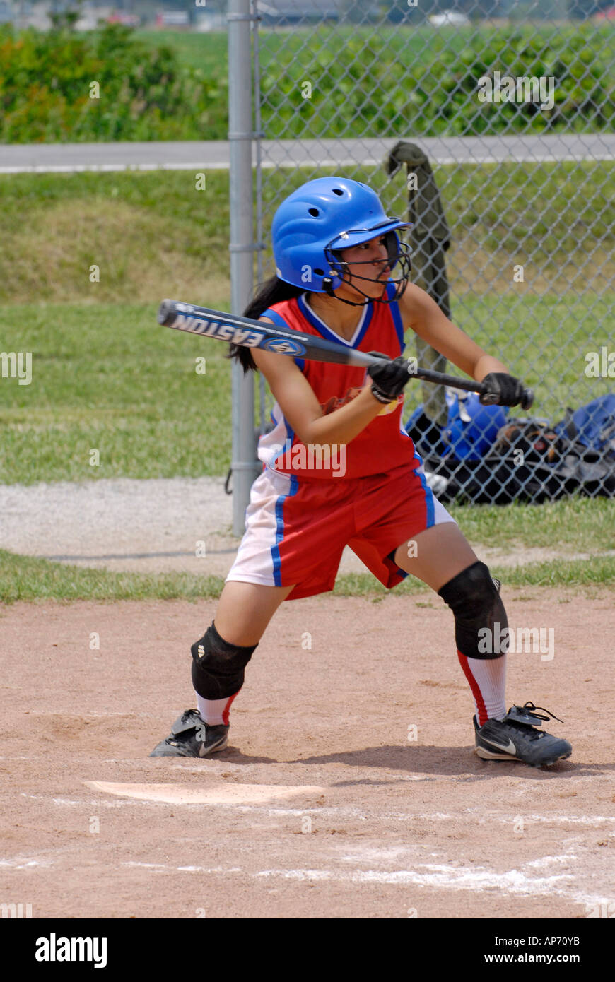 Baseball azione Foto Stock