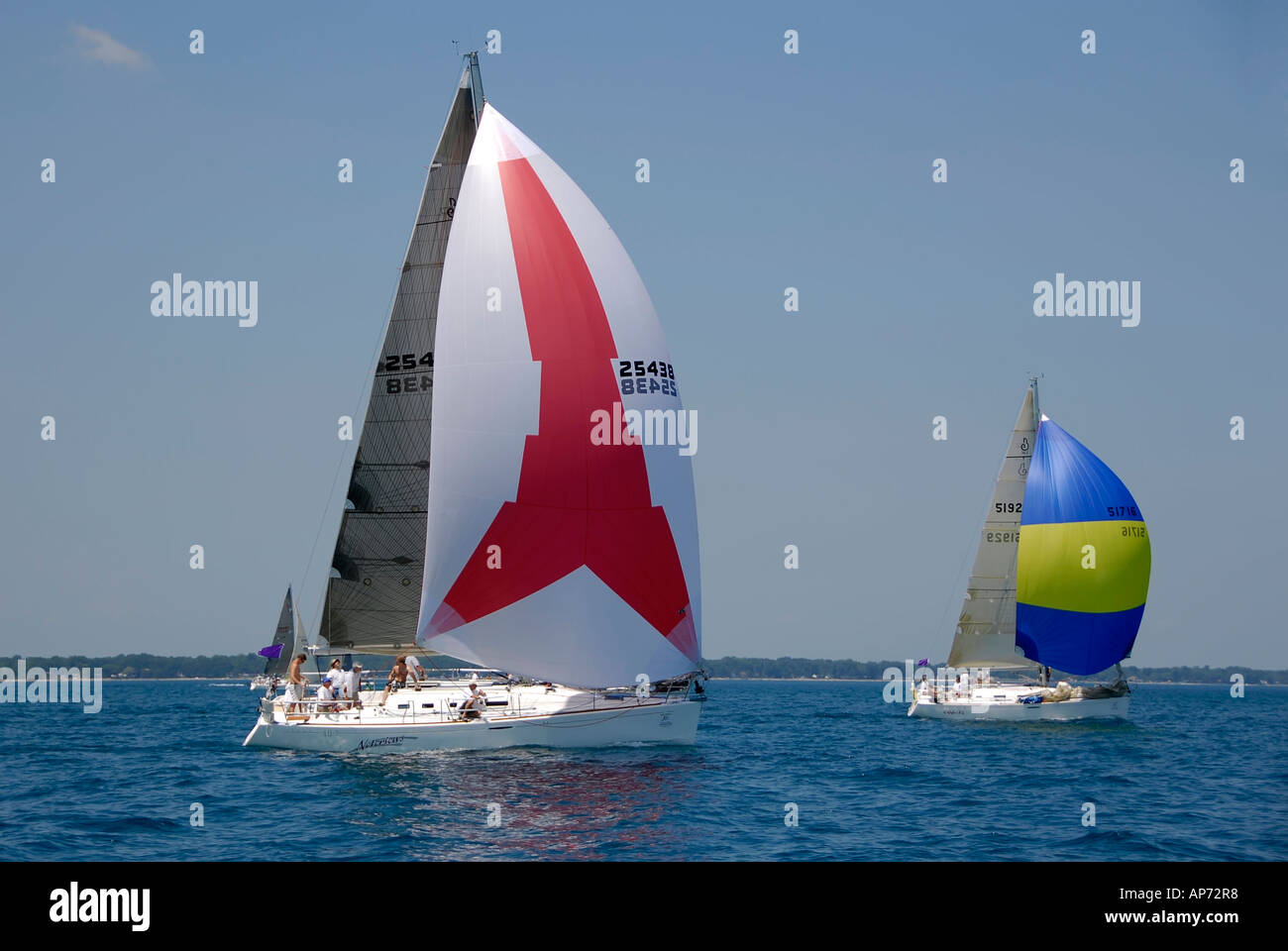 L'annuale gara di barche a vela tra Port Huron e Isola di Mackinaw richiede il lavoro di squadra Foto Stock