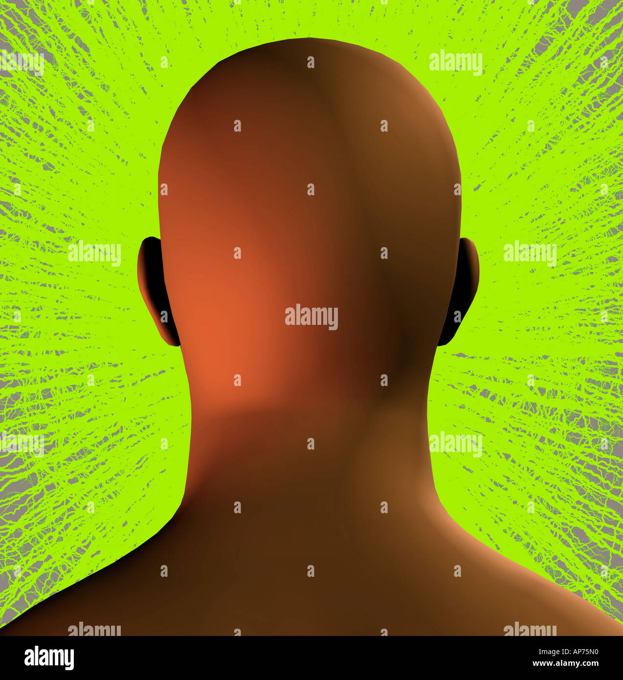 Computer robot generati testa maschio in 3D Foto Stock