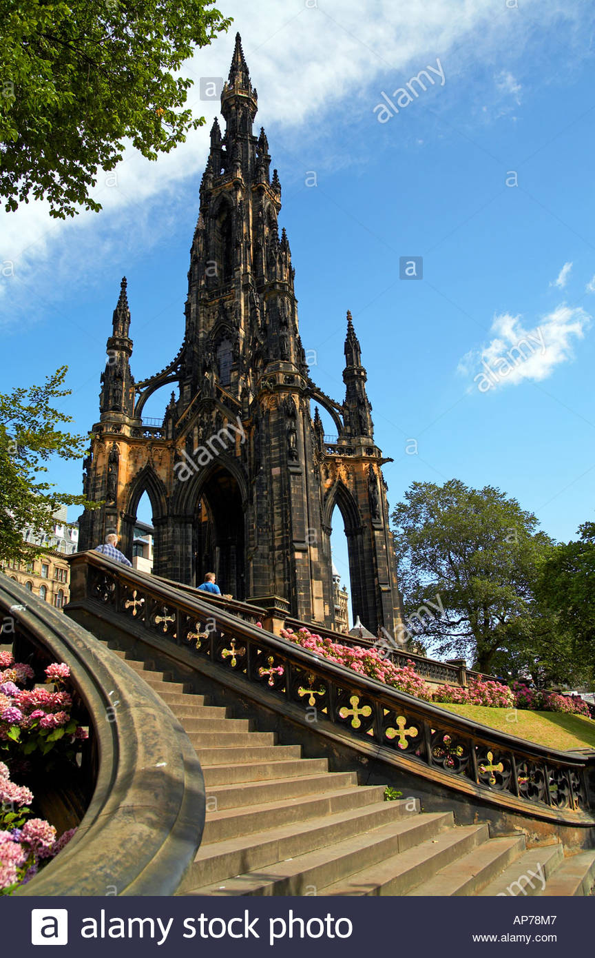 Monumento a Walter Scott, Edimburgo in Scozia Foto Stock