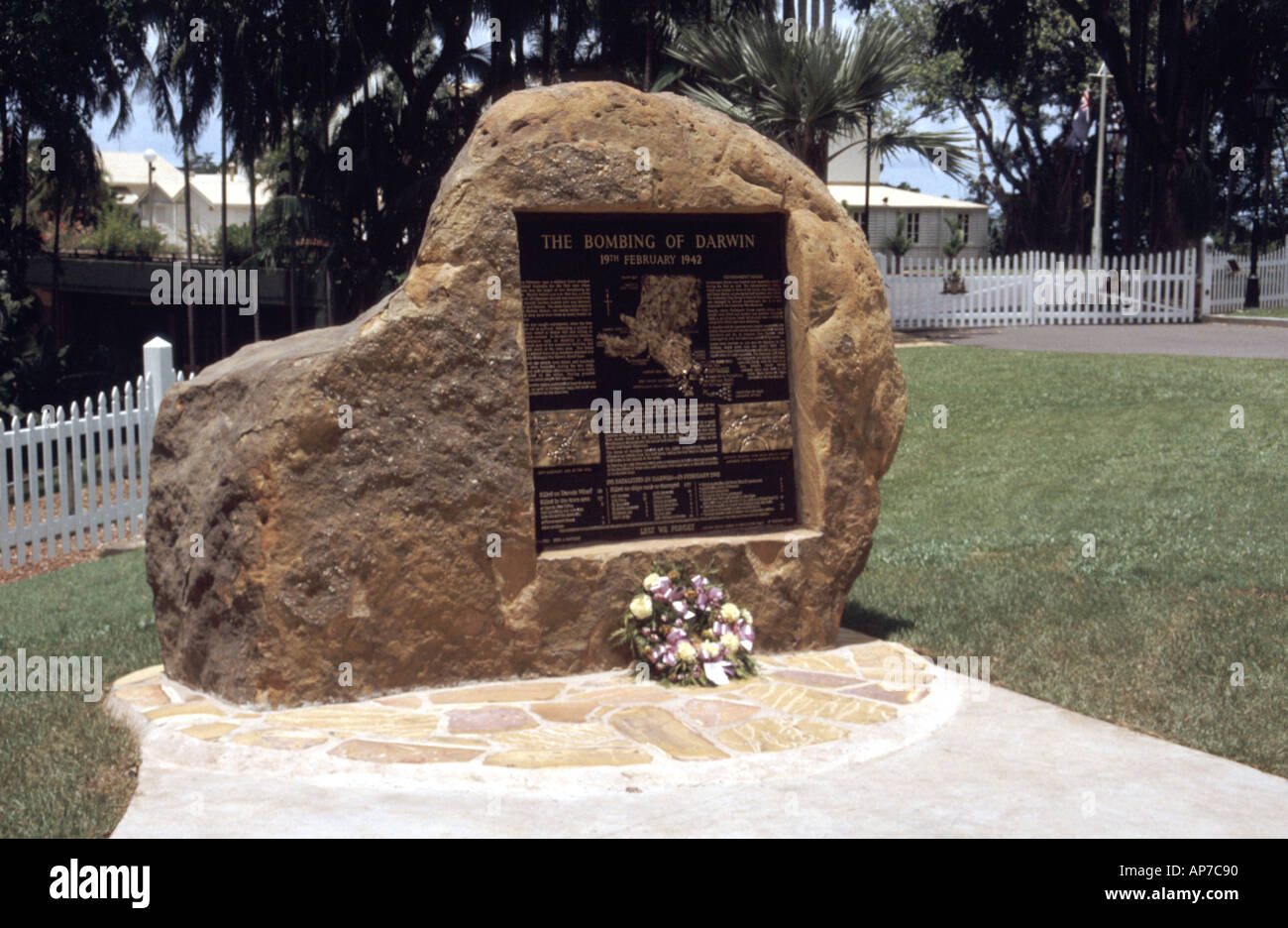 Bombardamento di Darwin Memorial Darwin Australia Foto Stock