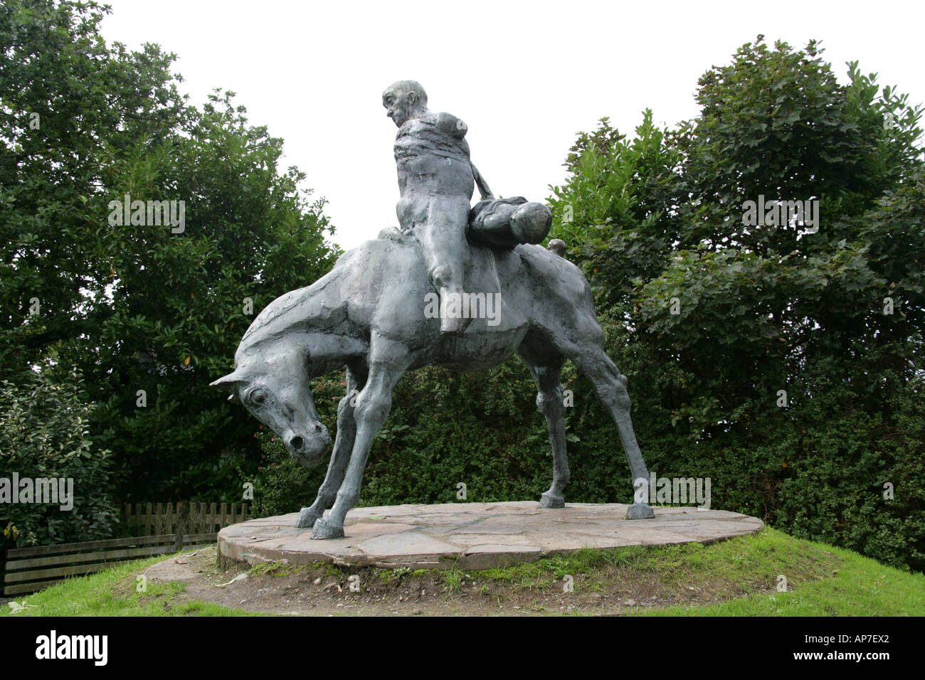 Statua dei due Re, Harlech, Gwynedd, Galles del Nord, Regno Unito Foto Stock