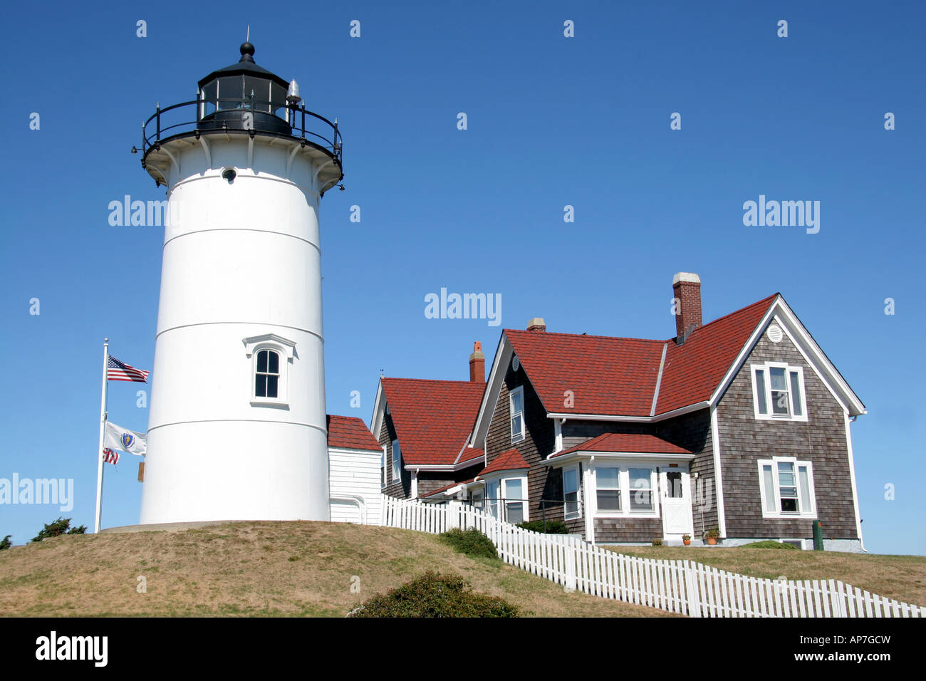 Faro di Nobska Woods Hole Cape Cod New England Foto Stock