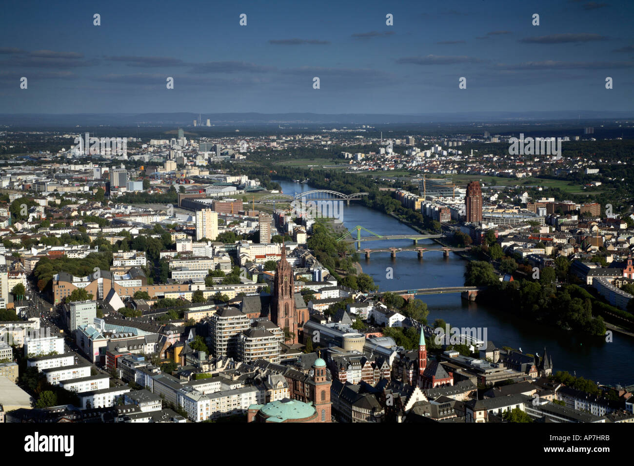 Vista dalla Torre Principale, Francoforte guardando ad est Foto Stock