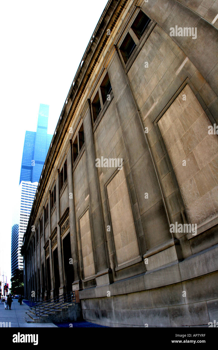 La Sears Tower e Union Station in Chicago Illinois p parole chiave chicago il illinois midwest windy city Sears Tower stazione union st Foto Stock