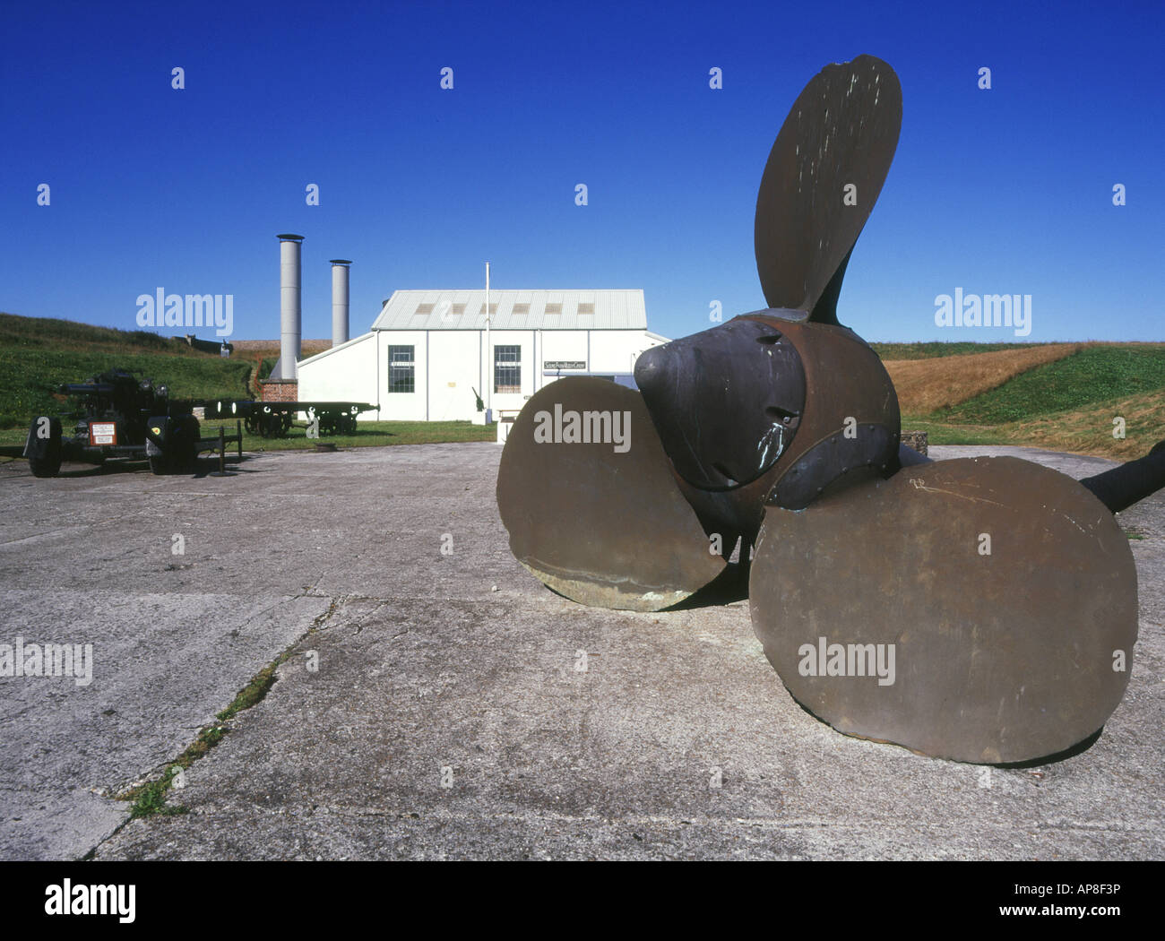 dh Scapa Flow Visitors Centre HOY ORKNEY HMS Hampshires propellor e Naval Museum Lyness WW1 hampshire PROPELLER Foto Stock