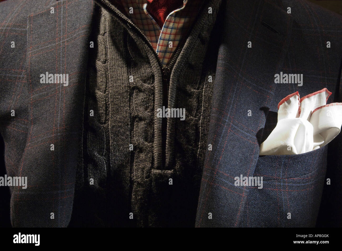 Plaid camicia e maglietta, swearter con chiusura lampo, Ascot Foto Stock