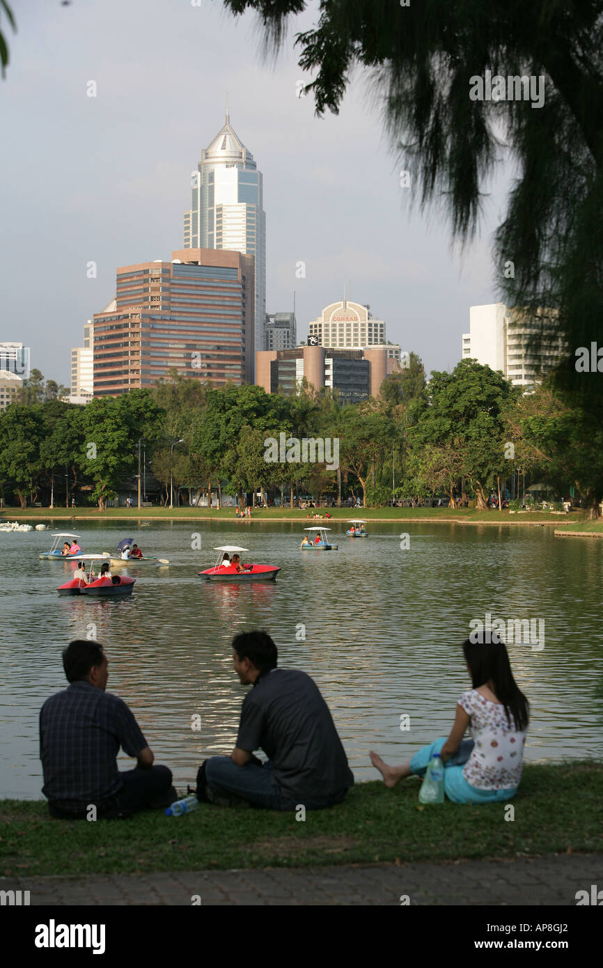 THA, Thailandia, Bangkok, 20.02.2006: Parco Lumpini Foto Stock