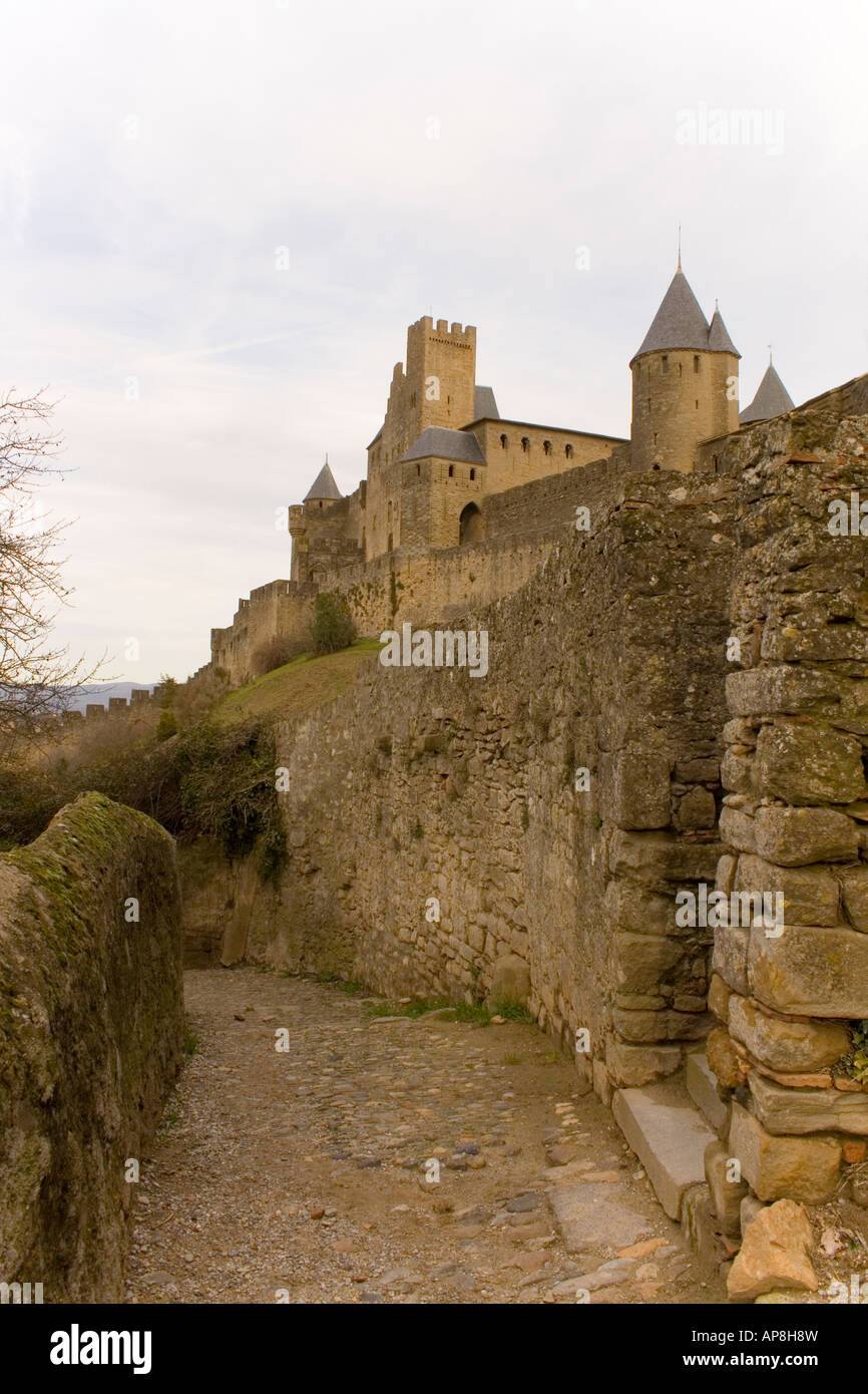 L'antica città di Carcassonne Foto Stock