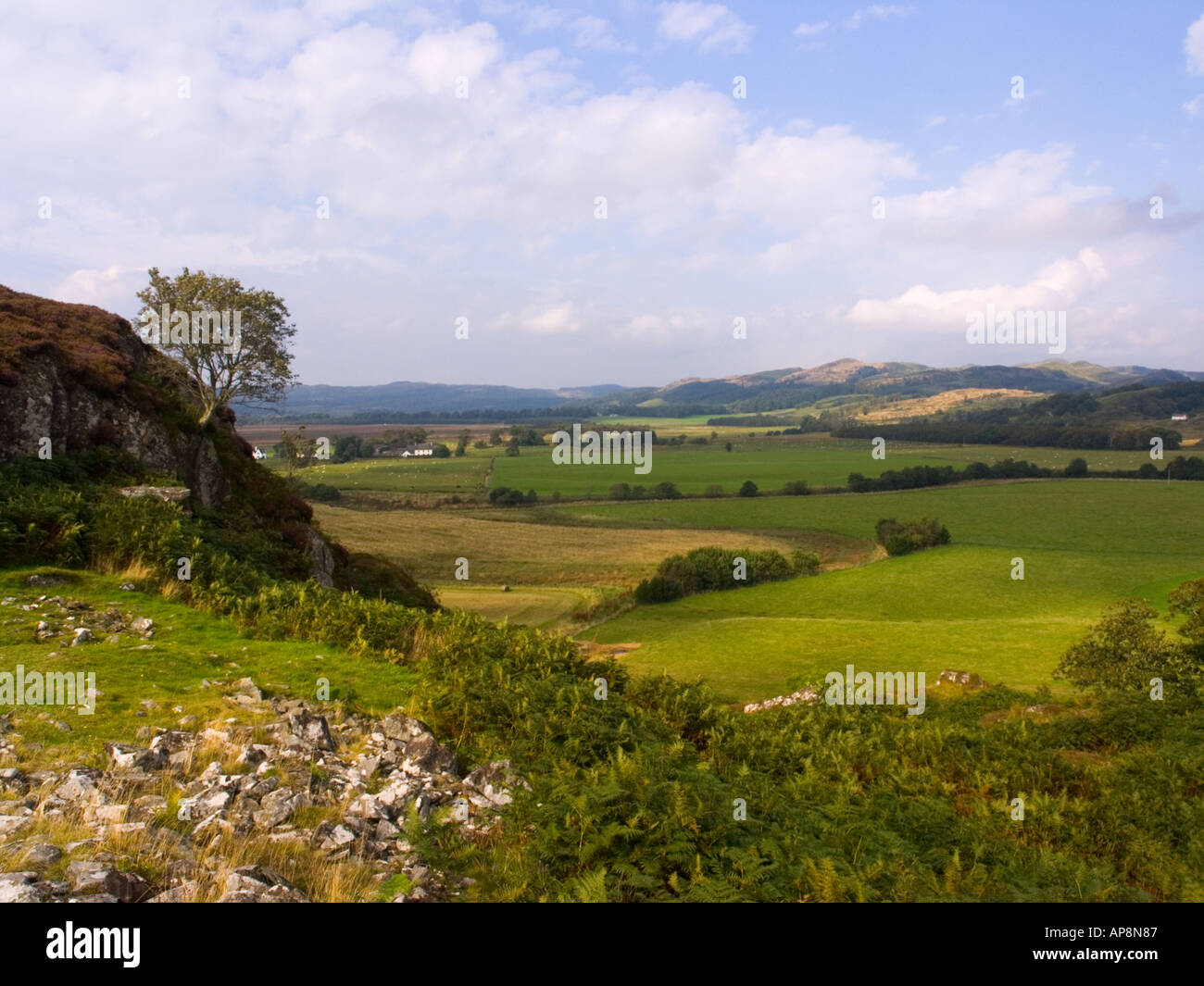 Vista da Dunadd Fort a nord ovest di Argyll Scozia Scotland Foto Stock