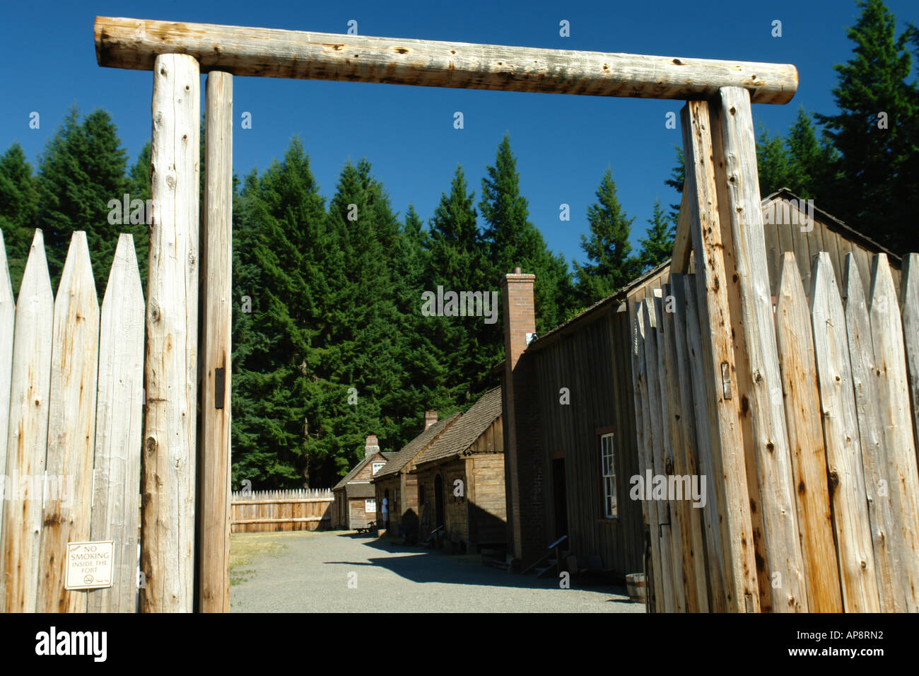 AJD52449, Tacoma, WA, Washington, Point Defiance Park, Fort Nisqually museo vivente di storia Foto Stock