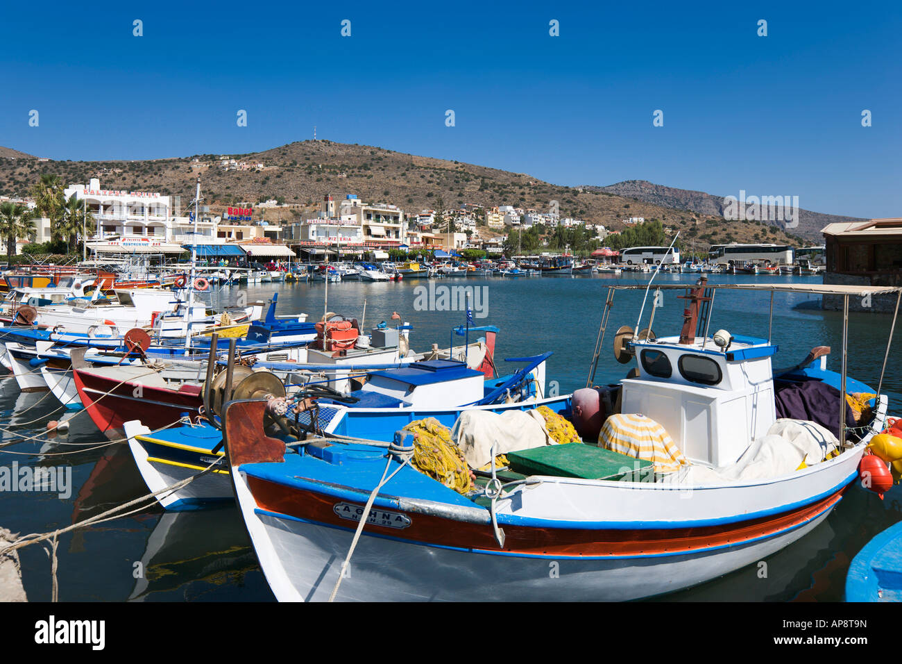 Porto Elounda, Costa Nord Est, Creta, Grecia Foto Stock