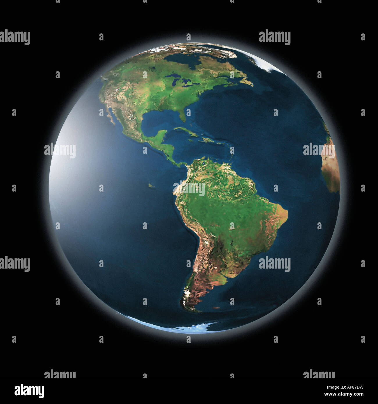 Una illustrazione digitale del Pianeta Terra. Illustrazione numérique représentant la planète Terre. Foto Stock