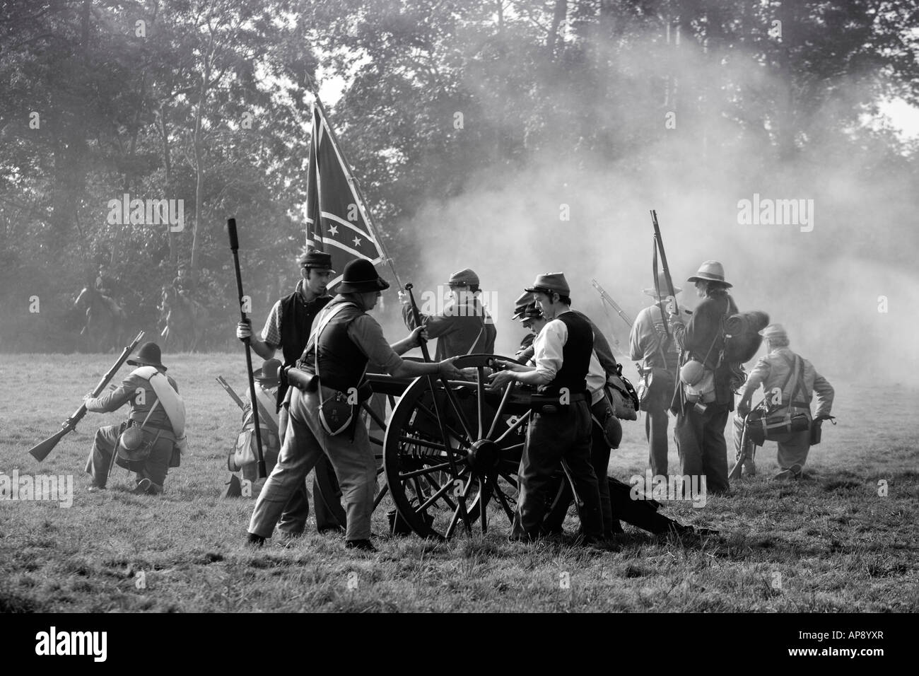 I soldati confederati. Guerra civile americana rievocazione. per solo uso editoriale Foto Stock